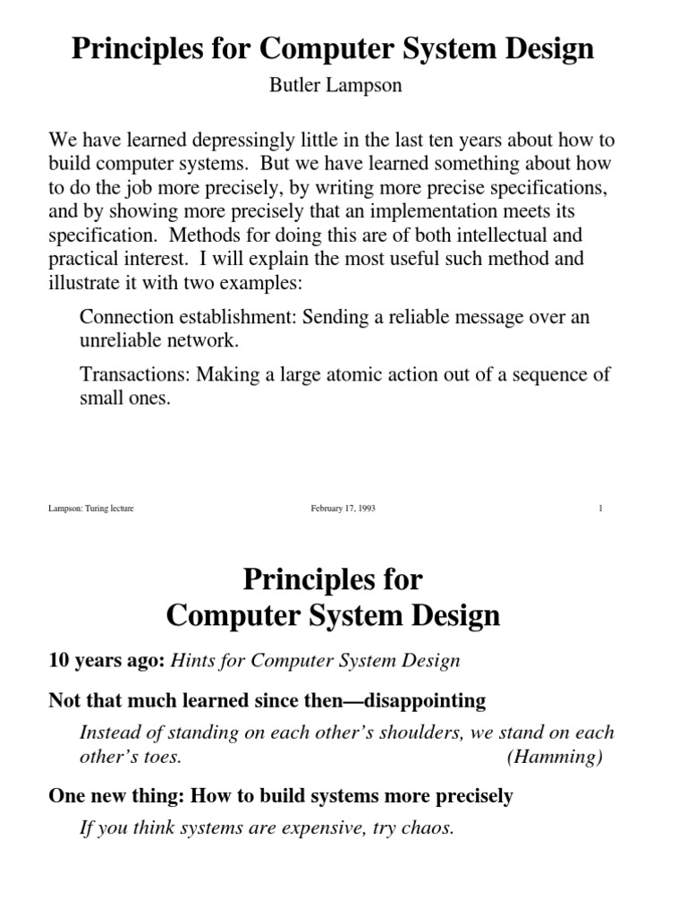 Principles of Computer System Design | PDF | Abstraction (Computer ...