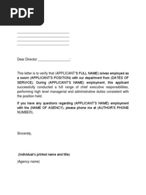 Proof of Employment Letter 01