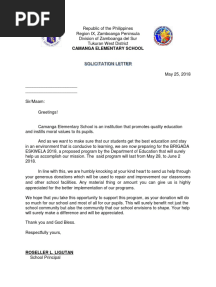 Brigada Eskwela Solicitation Letter