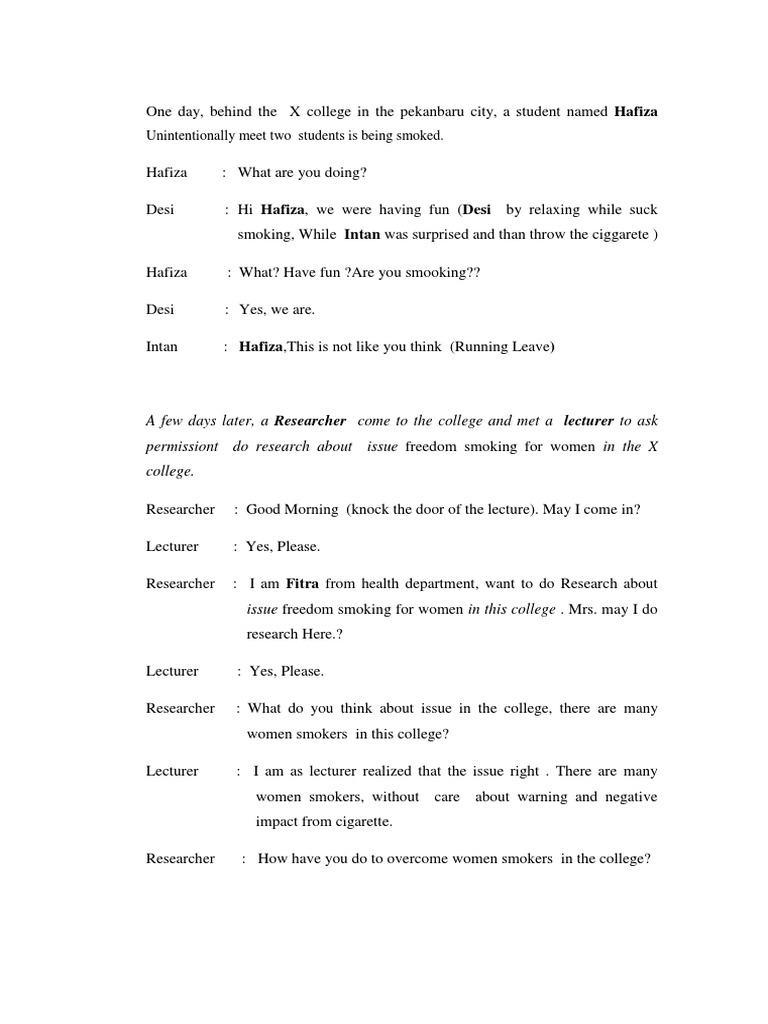 Dialog B.inggris Kelompok Vi | PDF | Rokok | Merokok