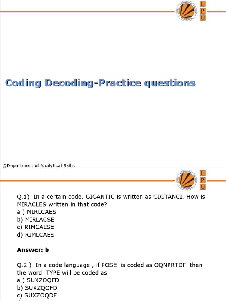 Coding Decoding Tutorial | PDF | Notation | Communication