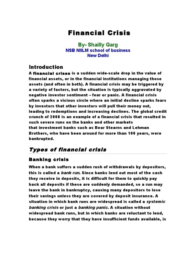 Financial crises pdf