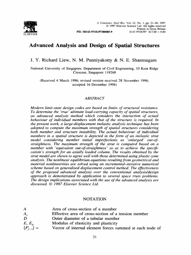 Advanced Analysis and Design of Spatial Structures PDF | PDF | Buckling ...
