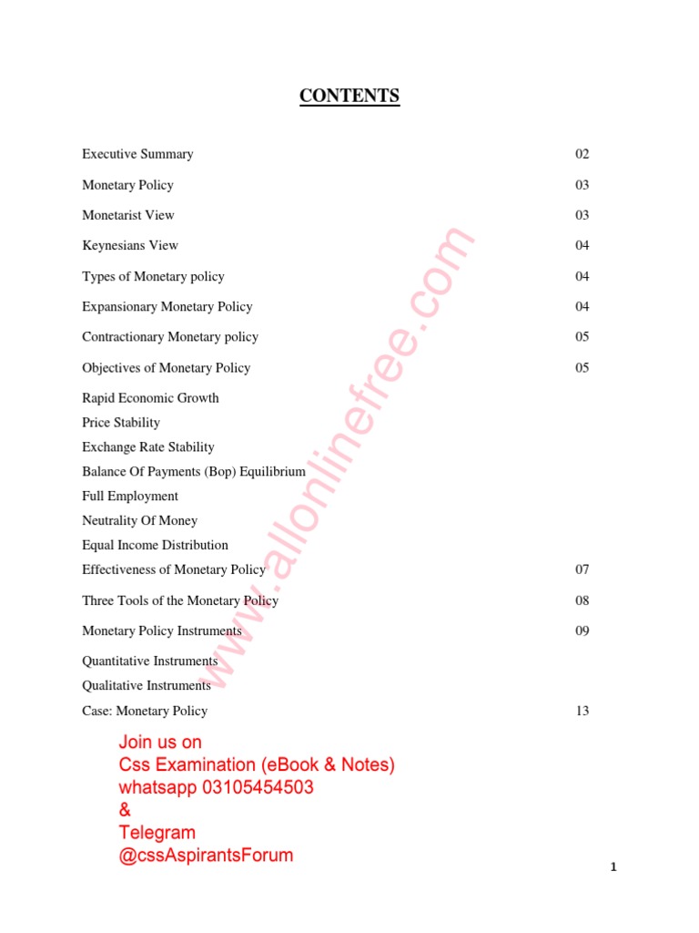 Overview of Monetary Policy Concepts | PDF | Monetary Policy | Money Supply