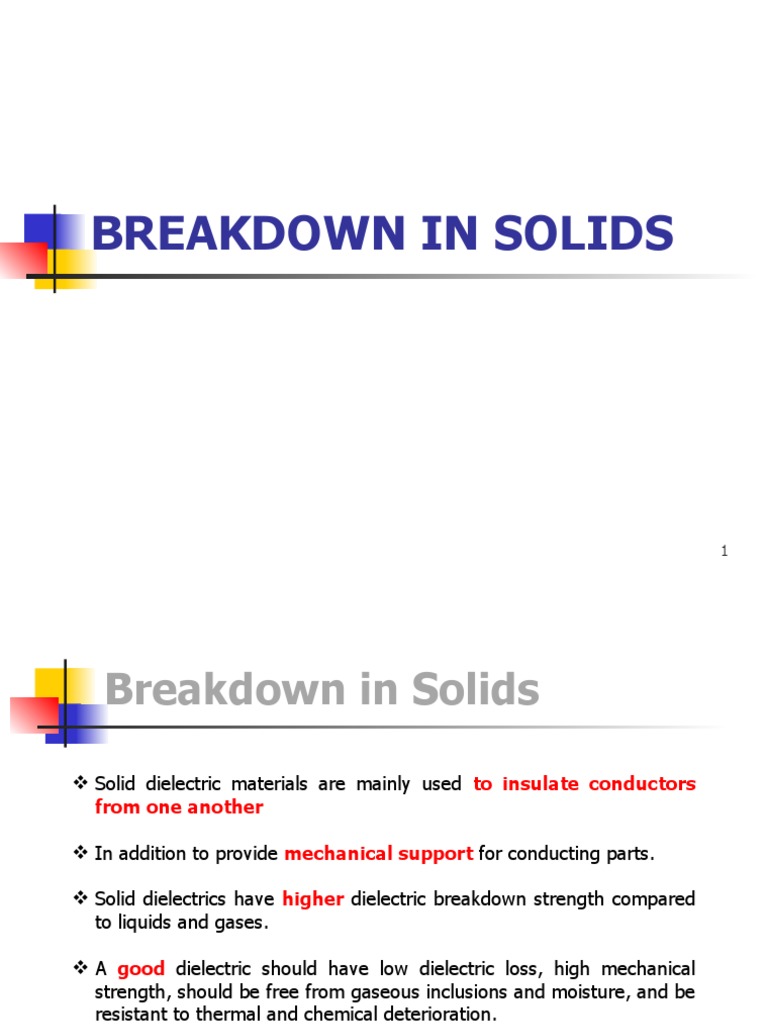 Breakdown Mechanisms in Solid Dielectrics | PDF | Electrical Breakdown ...