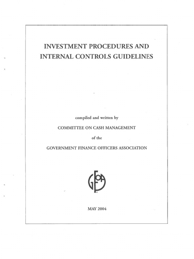InvestmentProceduresAndInternalControlGuidelines PDF | PDF