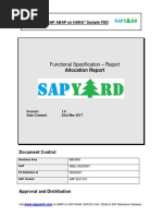 SAP ABAP On HANA Sample Functional Speci