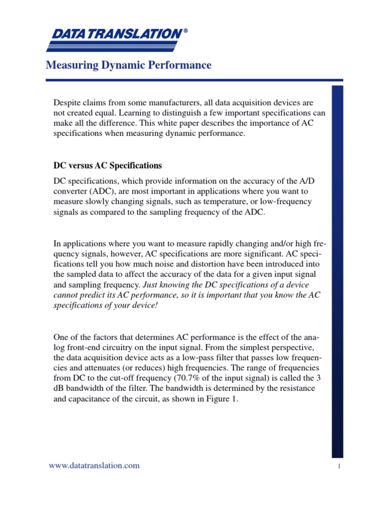 Measuring Dynamic Performance | PDF