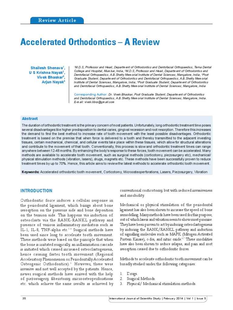 Accelerated Orthodontics Review | PDF | Orthodontics | Bone