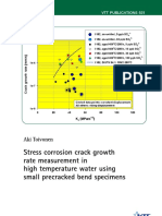 Stress Corrosion Crack Growth Rate Measurement in High Temperature Water Using Small Precracked Bend Specimens