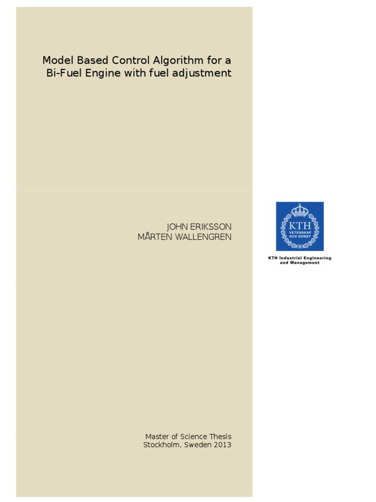 Model Based Control Algorithm For A Bi-Fuel Engine With Fuel Adjustment ...