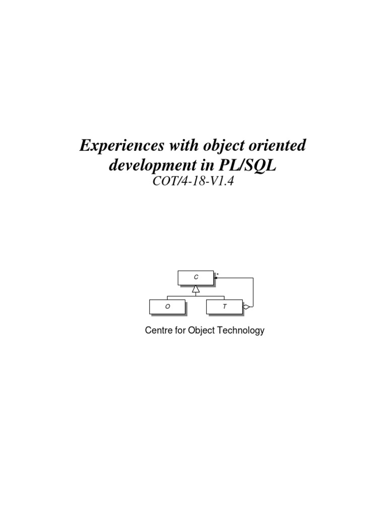 Object Oriented Development in PL/SQL | PDF | Application Programming ...