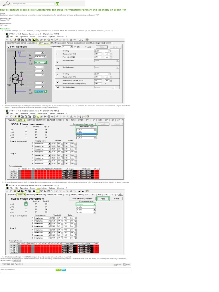 How to Configure Separate Overcurrent Protection Groups for Transformer ...