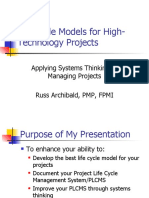 Life Cycle Models For High Technology Projects 2262