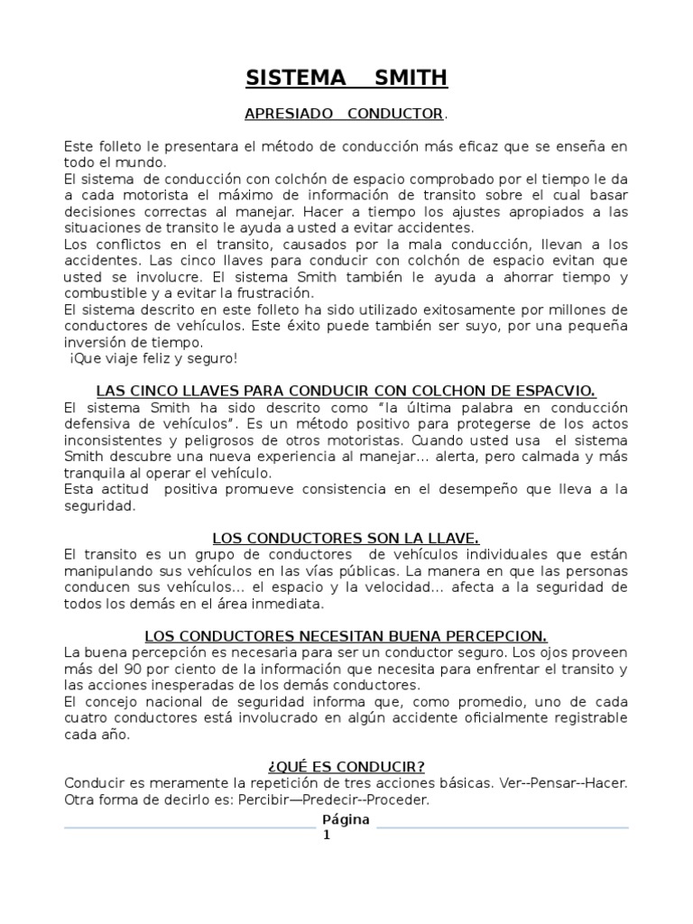 Las 5 Llaves del Sistema Smith | PDF | Movimiento (física) | Percepción ...