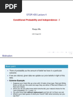 Lecture 4 - Conditional Probability and Independence I