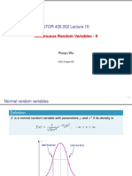 STOR 435.002 Lecture 10: Continuous Random Variables - II