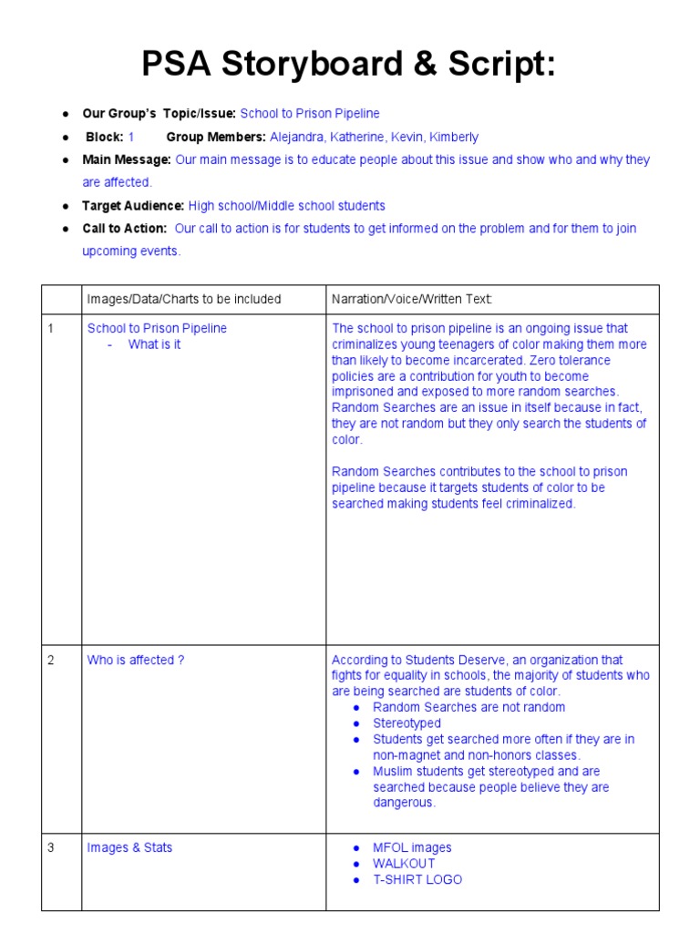 Group C Psa Script Storyboard 1 PDF Crime Violence Crime Thriller
