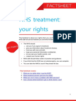 NHS Treatment: Your Rights: This Factsheet Covers