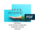 Emily Raftery ED 518: Methods in Teaching Math Franklin Pierce University Spring 2018