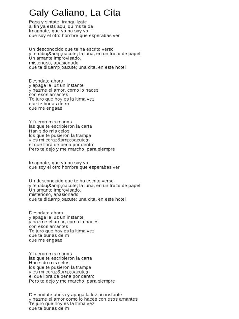 Galy Galiano La Cita | PDF
