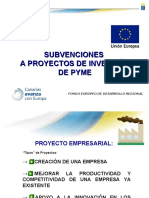 Subvenciones A Proyectos de Inversión de Pyme