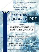 Clasificacion de Los Reactores Quimicos