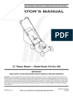 Operator'S Manual: 21" Rotary Mower - Model Series 410 Thru 420