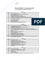 Calendário Licenciatura