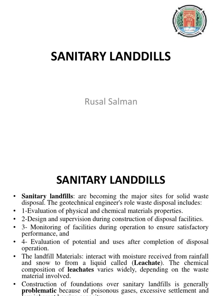 Understanding Sanitary Landfills and Design | PDF | Landfill | Waste
