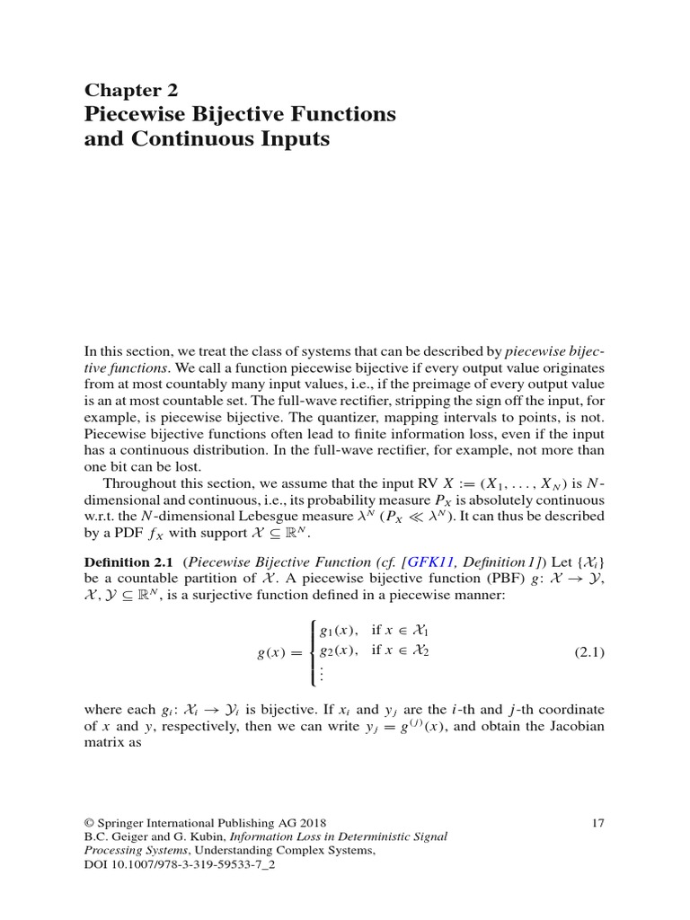 Piecewise Bijective Functions and Continuous Inputs PDF Logarithm Continuous Function