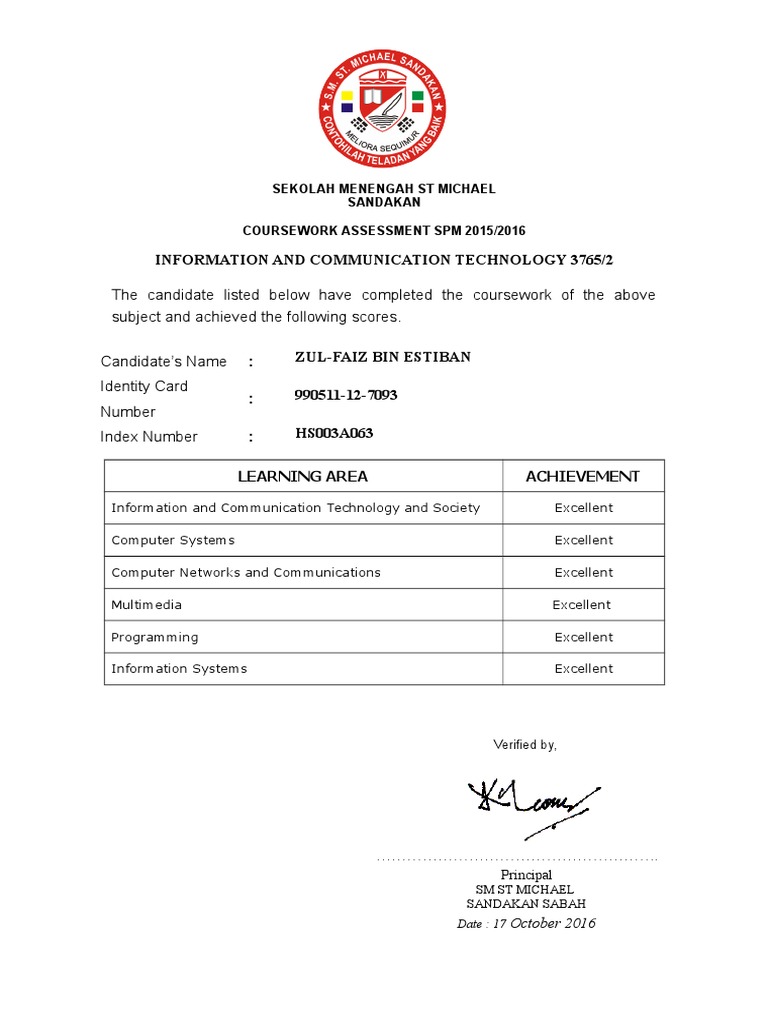 Information and Communication Technology 3765/2: Sekolah Menengah ST ...