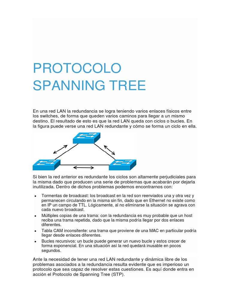 Protocolo Spanning Tree en Redes LAN | PDF | Redes de computadoras ...
