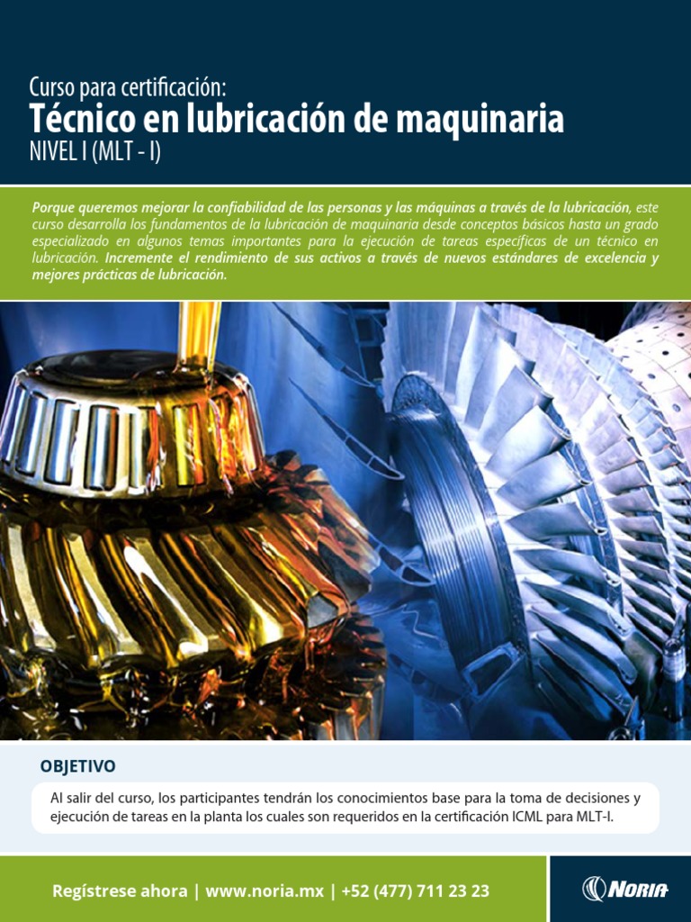 Certificacion MLT I Técnico en Lubricación de Maquinaria | PDF ...