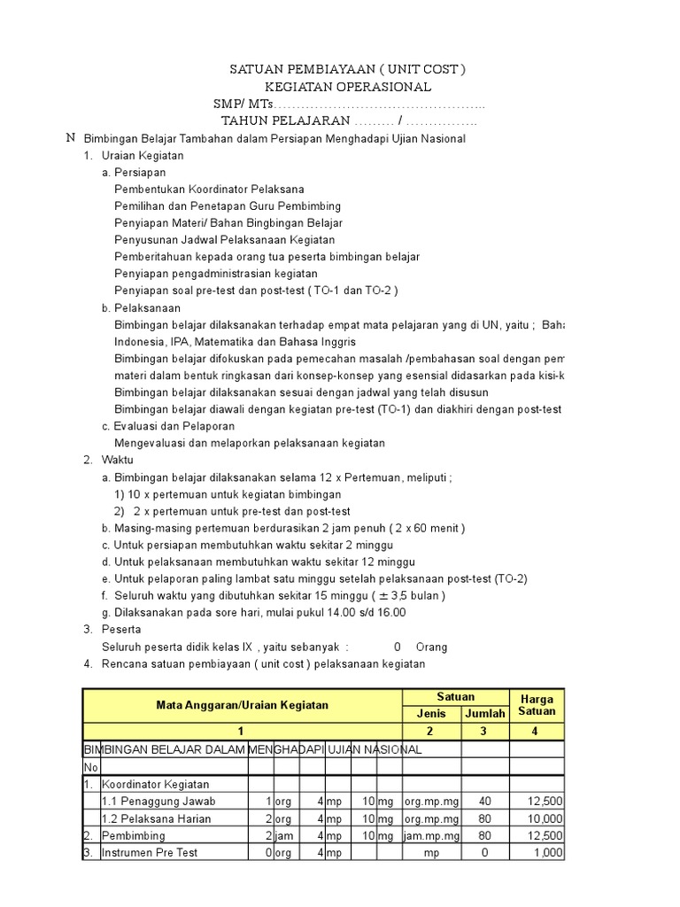 Format Bimbel SMP | PDF