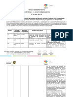 Acta Estado de Proyectos Revisión Primera Instancia