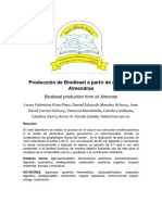 Producción de Biodiesel A Partir de Aceite de Almendras