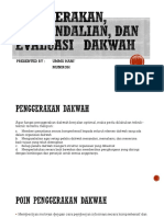 Penggerakan, Pengendalian, Dan evaluasi dakwah