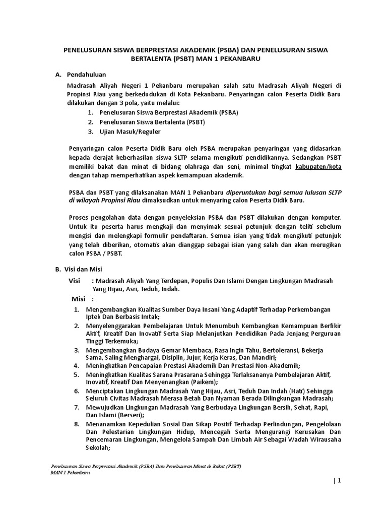 Contoh Soal Tes Masuk Madrasah Aliyah Negeri