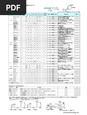 AFM/DFM推奨カンチレバー一覧 | PDF | Atomic Force Microscopy