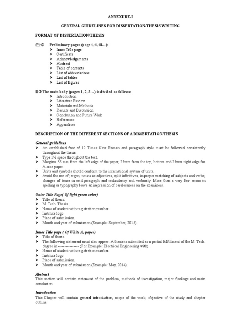 General Guidelines For Thesis Writing BPUT  PDF  Thesis