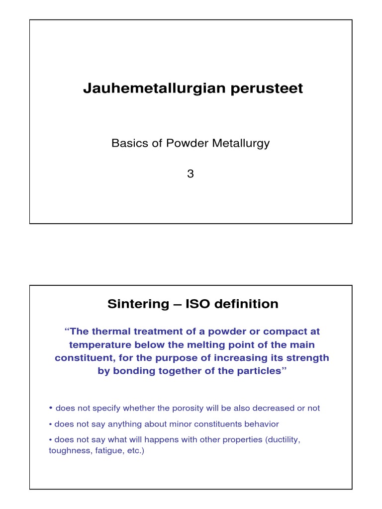 Sintering Process in Powder Metallurgy | PDF | Sintering | Porosity