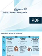 Highly Immersive Programme (HIP) Orientation Workshop English Language Teaching Centre