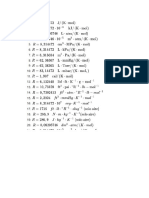 Valores R formula de los gases ideales