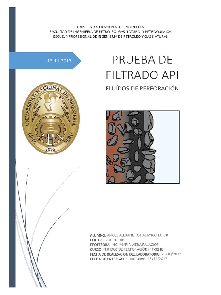 Prueba de Filtrado API en Fluidos de Perforación | PDF | Filtración ...