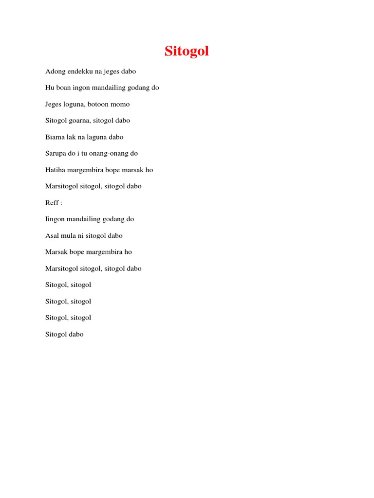 Lirik Lagu Sitogol Kasih Sayang Mandeh Ratok Pasaman Bunda