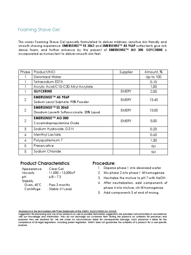Personal Care Formulation PDF Sodium Hydroxide Surfactant