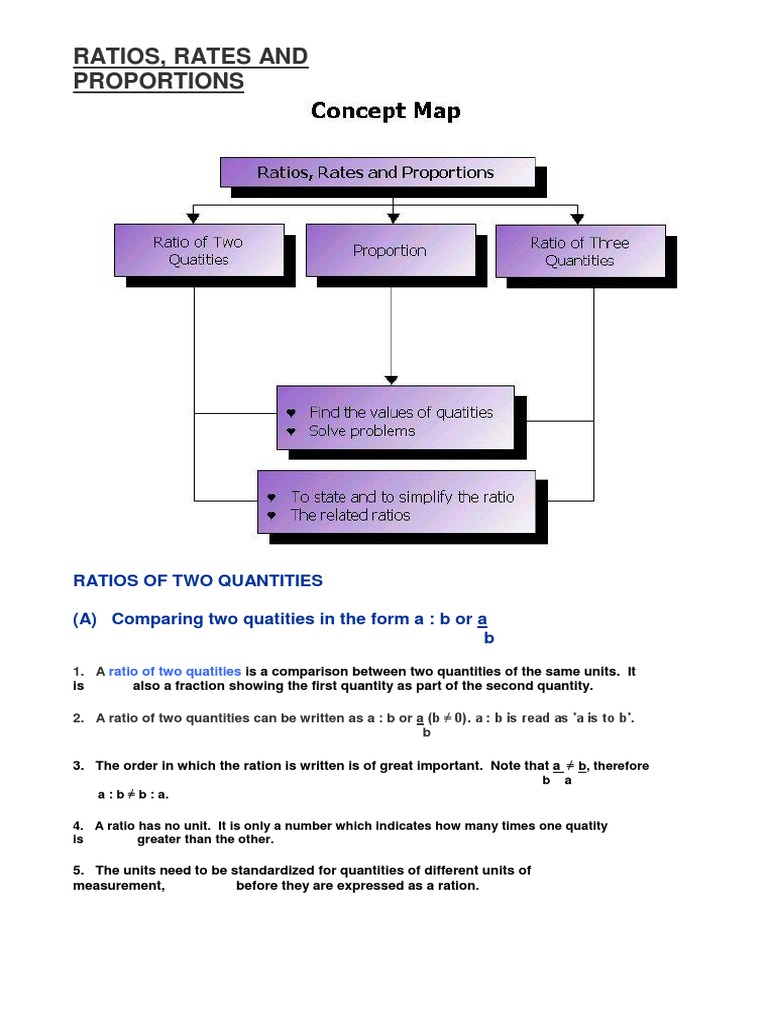 Ratios, Rates and Propotions | PDF | Ratio | Arithmetic