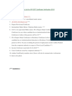 Documents List For AP ICET Certificate Verification 2018