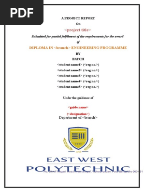 Cover Page Design For Project Reports